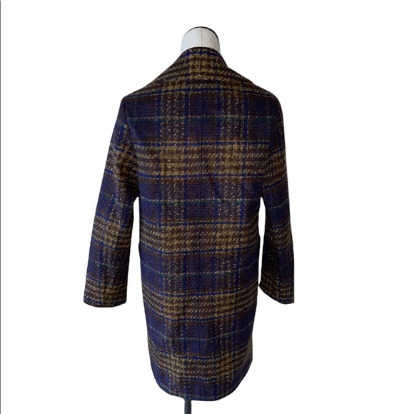 NWT  Kensie Women's Long Plaid Houndstooth Coat with Patch Pockets Woolblend - Picture 9 of 13